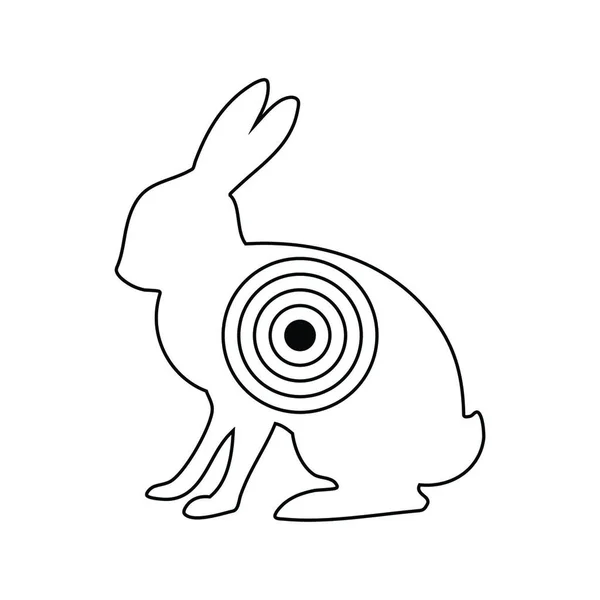 Icon Hare Silhouette Target Тонкая Линия Дизайна Векторная Иллюстрация — стоковый вектор