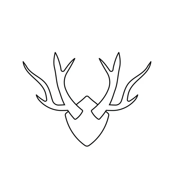 鹿の角のアイコン 細い線のデザイン ベクターイラスト — ストックベクタ