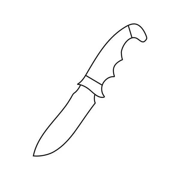 Плоский Дизайн Иконы Охотничьего Ножа Цвета Тонкая Линия Дизайна Векторная — стоковый вектор