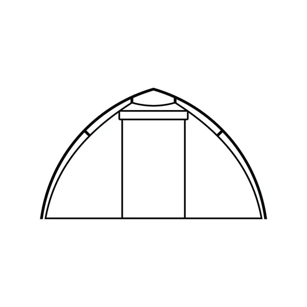 Икона Туристической Палатки Тонкая Линия Дизайна Векторная Иллюстрация — стоковый вектор