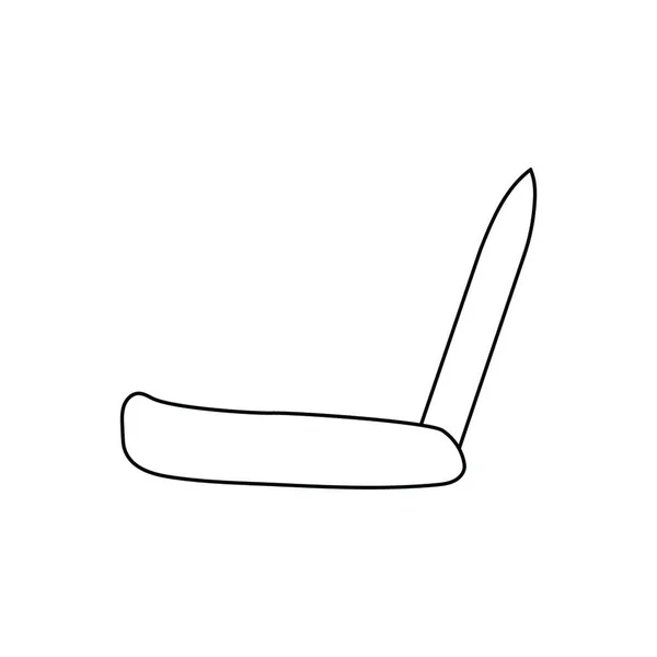 Ícone Canivete Dobrável Design Linha Fina Ilustração Vetorial —  Vetores de Stock