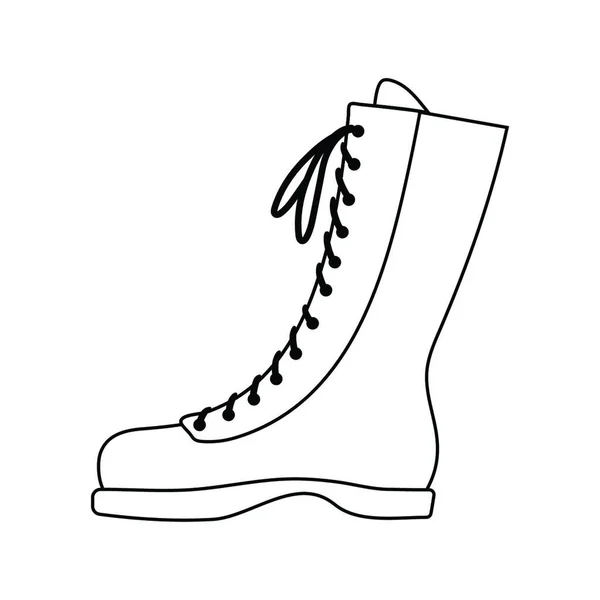 Icon Hiking Boot Thin Line Design Vector Illustration — Stock Vector