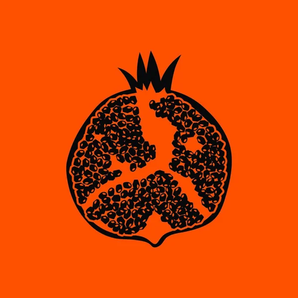 Icône Grenade Fond Orange Avec Noir Illustration Vectorielle — Image vectorielle