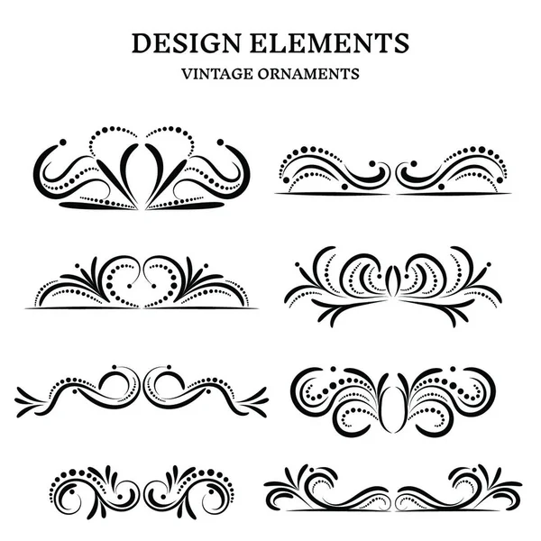 Set Ornamenti Design Vintage Formato Vettoriale — Vettoriale Stock