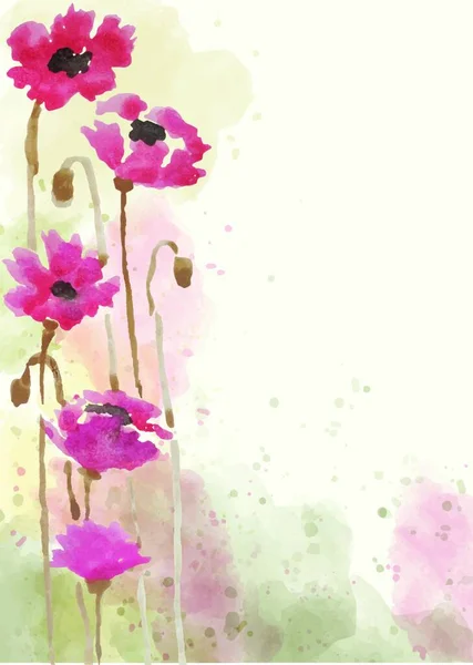 Красивий Пофарбований Вручну Квітковий Фон Стилі Акварелі Векторний Формат — стоковий вектор