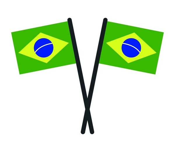Braziliaanse Vlag Vectorillustratie — Stockvector