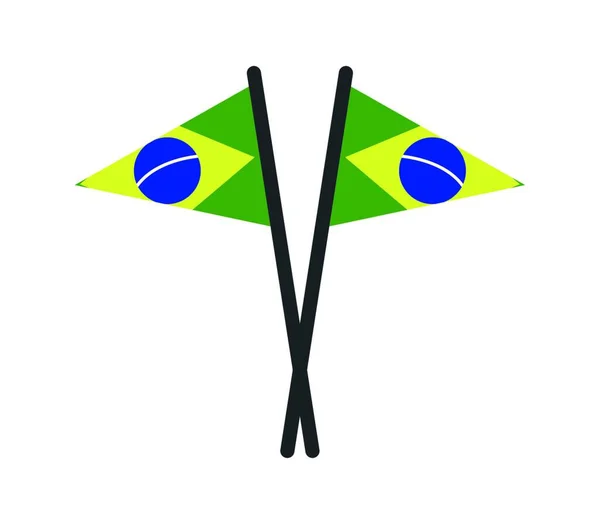 Бразильский Флаг Векторная Иллюстрация — стоковый вектор