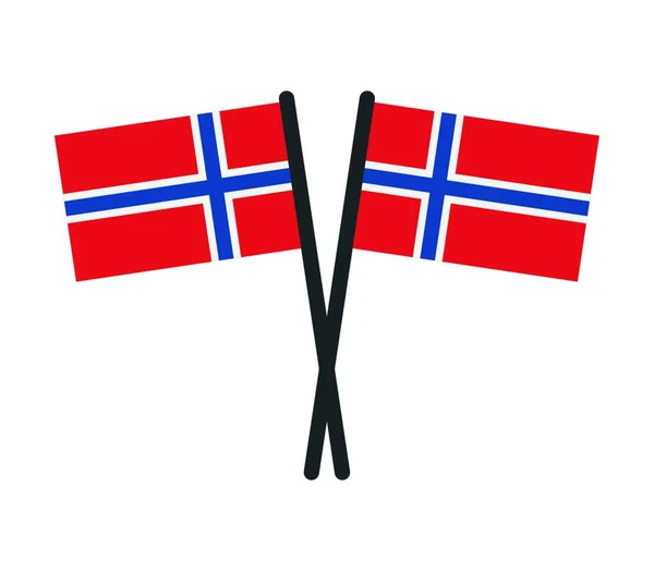 Norge Flagga Vektor Illustration — Stock vektor