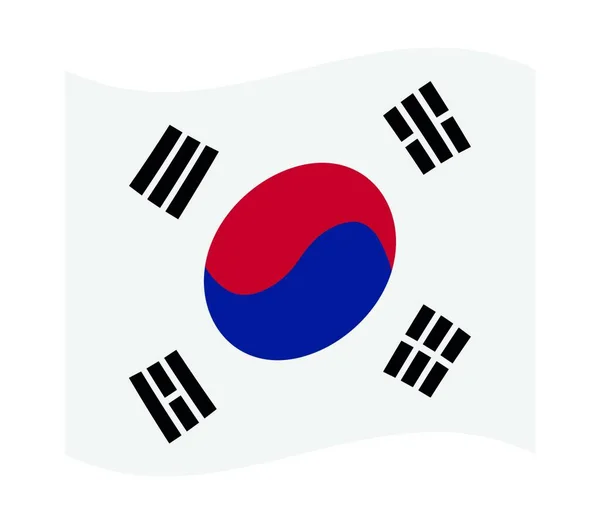 Bandeira Coreia Sul Ilustração Vetorial —  Vetores de Stock