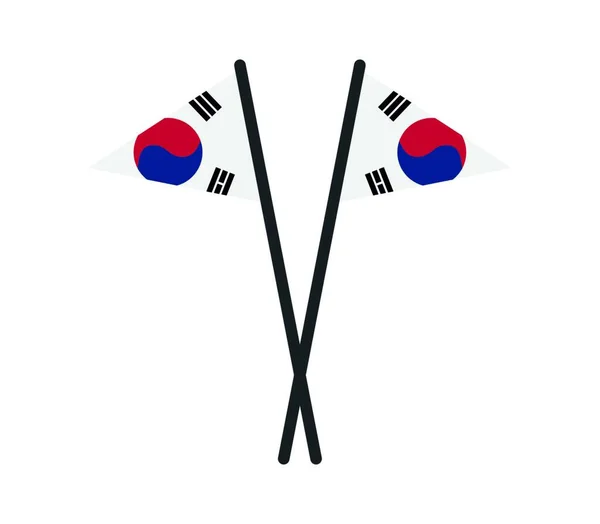 Bandera Corea Del Sur Vector Ilustración — Vector de stock