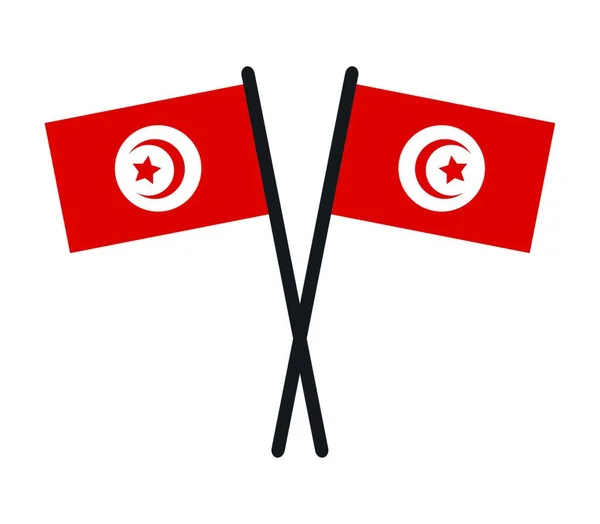 Tunisien Flagga Vektor Illustration — Stock vektor