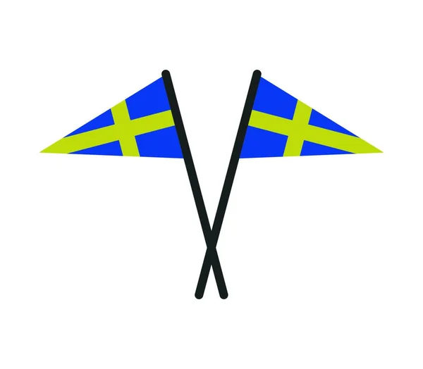 Švédský Příznak Vektorová Ilustrace — Stockový vektor