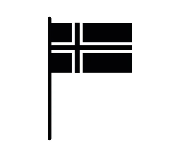 Norge Flagga Ikon Vektor Illustration — Stock vektor