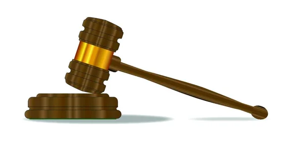 Żwir Używany Przez Sędziów Sądzie Aukcjonerów Białym Tle — Wektor stockowy