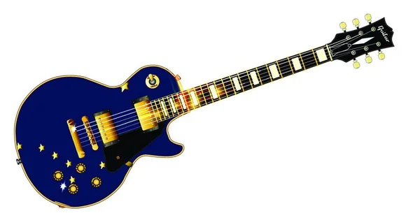 Guitarra Definitiva Rock Roll Com Bandeira Bandeira Estado Alasca Isolada — Vetor de Stock