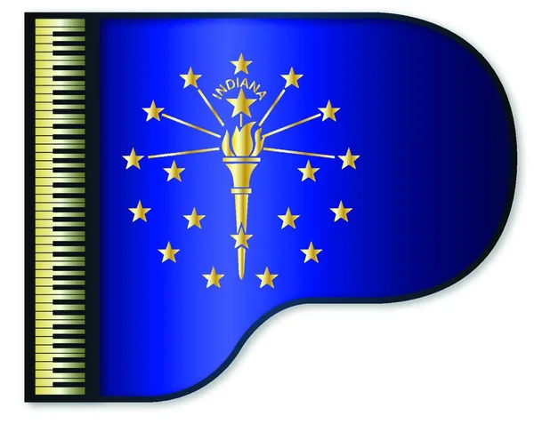 Vlajka Státu Indiana Zasazená Tradičního Klavíru — Stockový vektor