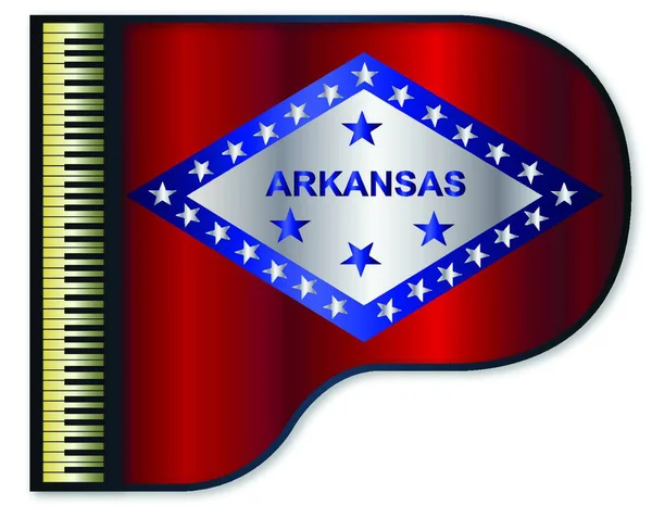 Bandera Del Estado Arkansas Enarbolada Piano Negro Tradicional — Vector de stock