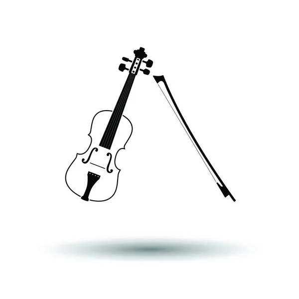 Icono Violín Fondo Blanco Con Diseño Sombra Ilustración Vectorial — Vector de stock