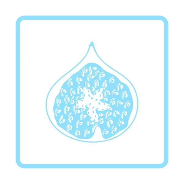 Ícone Fruta Fig Projeto Moldura Azul Ilustração Vetorial —  Vetores de Stock