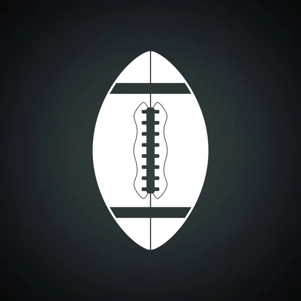 Американський Футбол Значок Чорний Фон Білим Векторні Ілюстрації — стоковий вектор