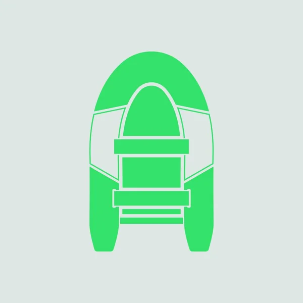 Ikona Gumový Člun Šedé Pozadí Zelenou Barvou Vektorové Ilustrace — Stockový vektor