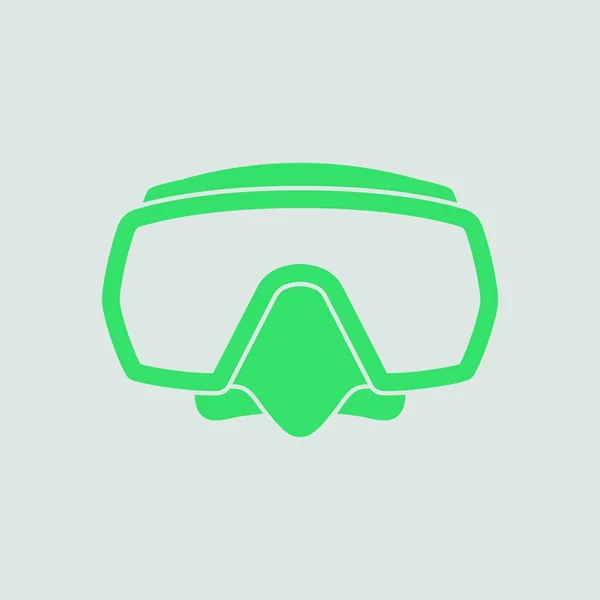 Icoon Van Scuba Masker Grijze Achtergrond Met Groene Vectorillustratie — Stockvector