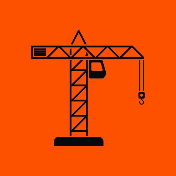 Icône Grue Fond Orange Avec Noir Illustration Vectorielle — Image vectorielle