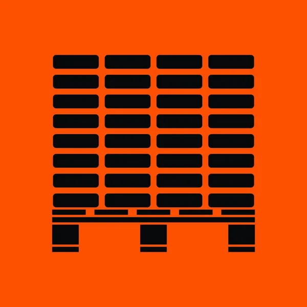 Ikonen För Byggpall Orange Bakgrund Med Svart Vektorillustration — Stock vektor
