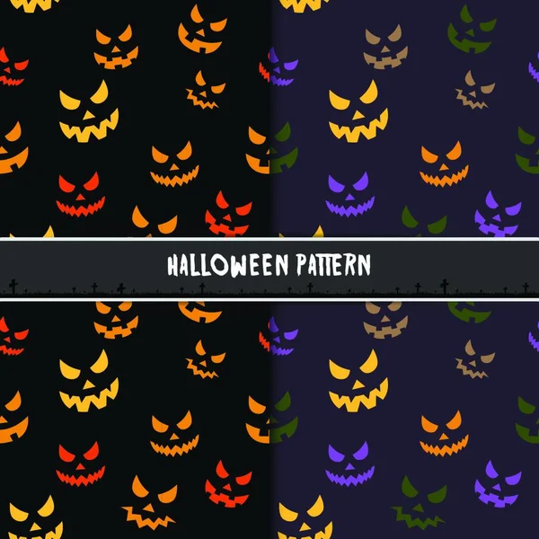 Patrón Sin Costuras Halloween Con Mirada Aterradora Diseño Para Fondo — Vector de stock