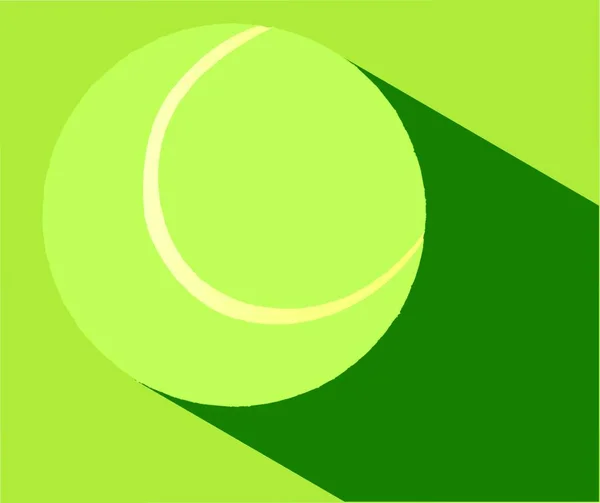 Sebuah Bola Tenis Kuning Baru Dengan Tanda Konvensional Dan Bayangan - Stok Vektor