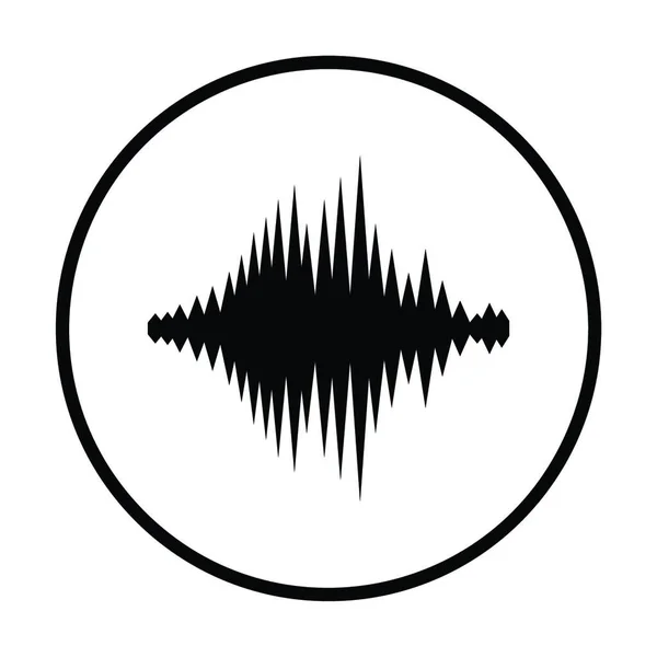 Musik Equalizer Symbol Dünne Kreisform Vektorillustration — Stockvektor