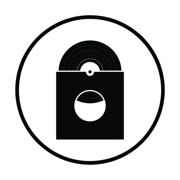 Schallplatte Umschlagsymbol Dünne Kreisform Vektorillustration — Stockvektor