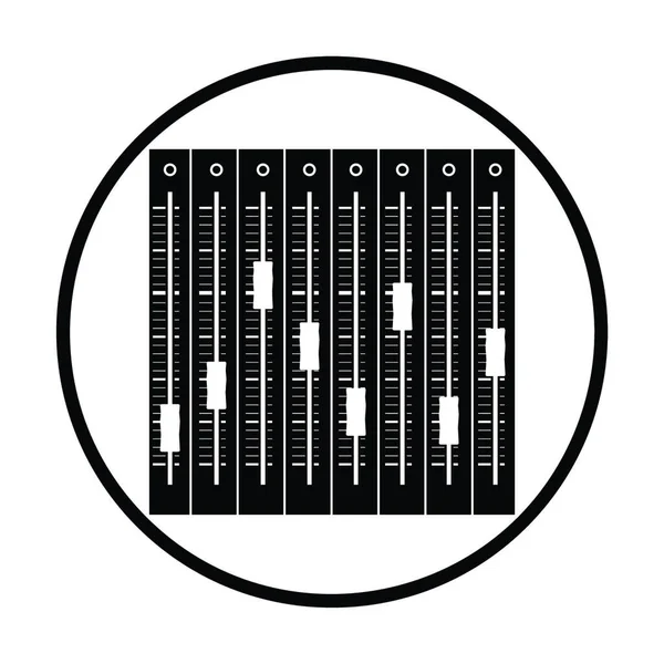 Musik Equalizer Symbol Dünne Kreisform Vektorillustration — Stockvektor