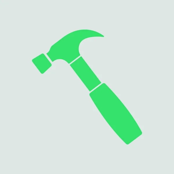 Hammer Symbol Grauer Hintergrund Mit Grün Vektorillustration — Stockvektor