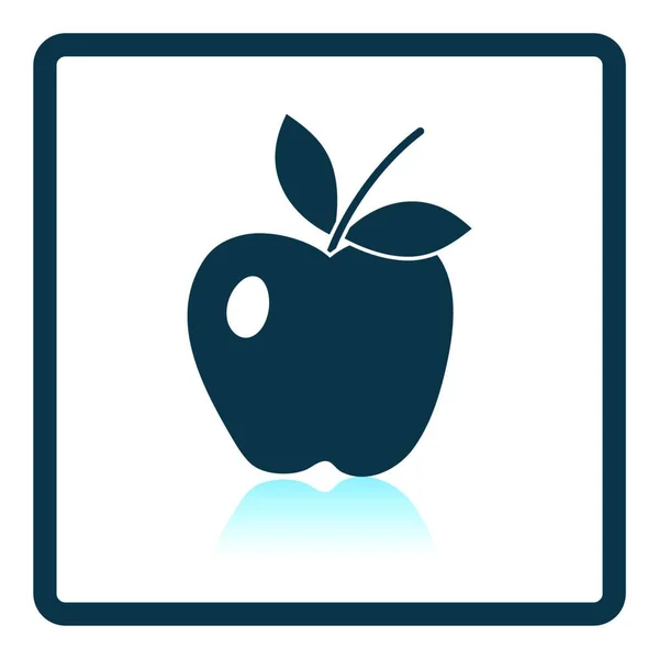 Icône Apple Conception Réflexion Ombre Illustration Vectorielle — Image vectorielle