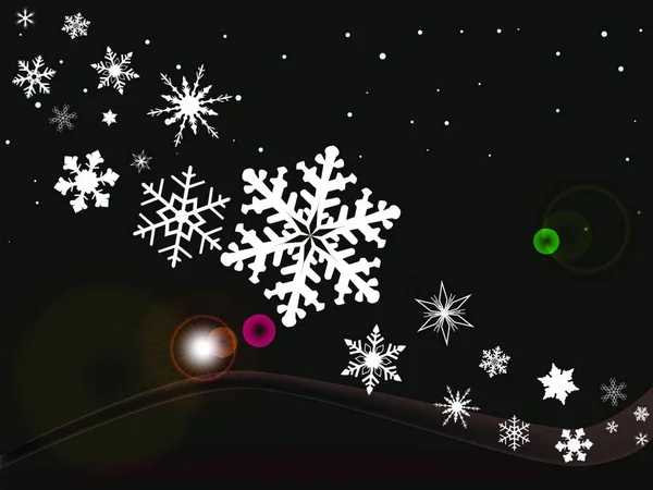 Рождественский Зимний Фон Снежинками Падающим Снегом — стоковый вектор