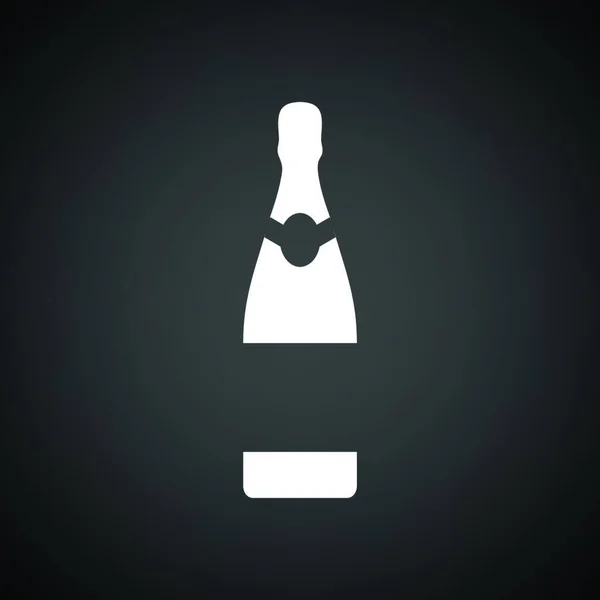 Party Champagner Und Glas Ikone Schwarzer Hintergrund Mit Weiß Vektorillustration — Stockvektor