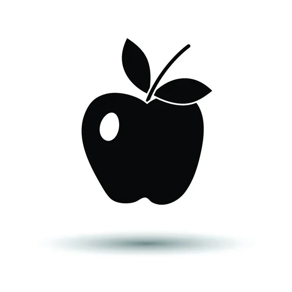 Icona Apple Sfondo Bianco Con Disegno Ombra Illustrazione Vettoriale — Vettoriale Stock