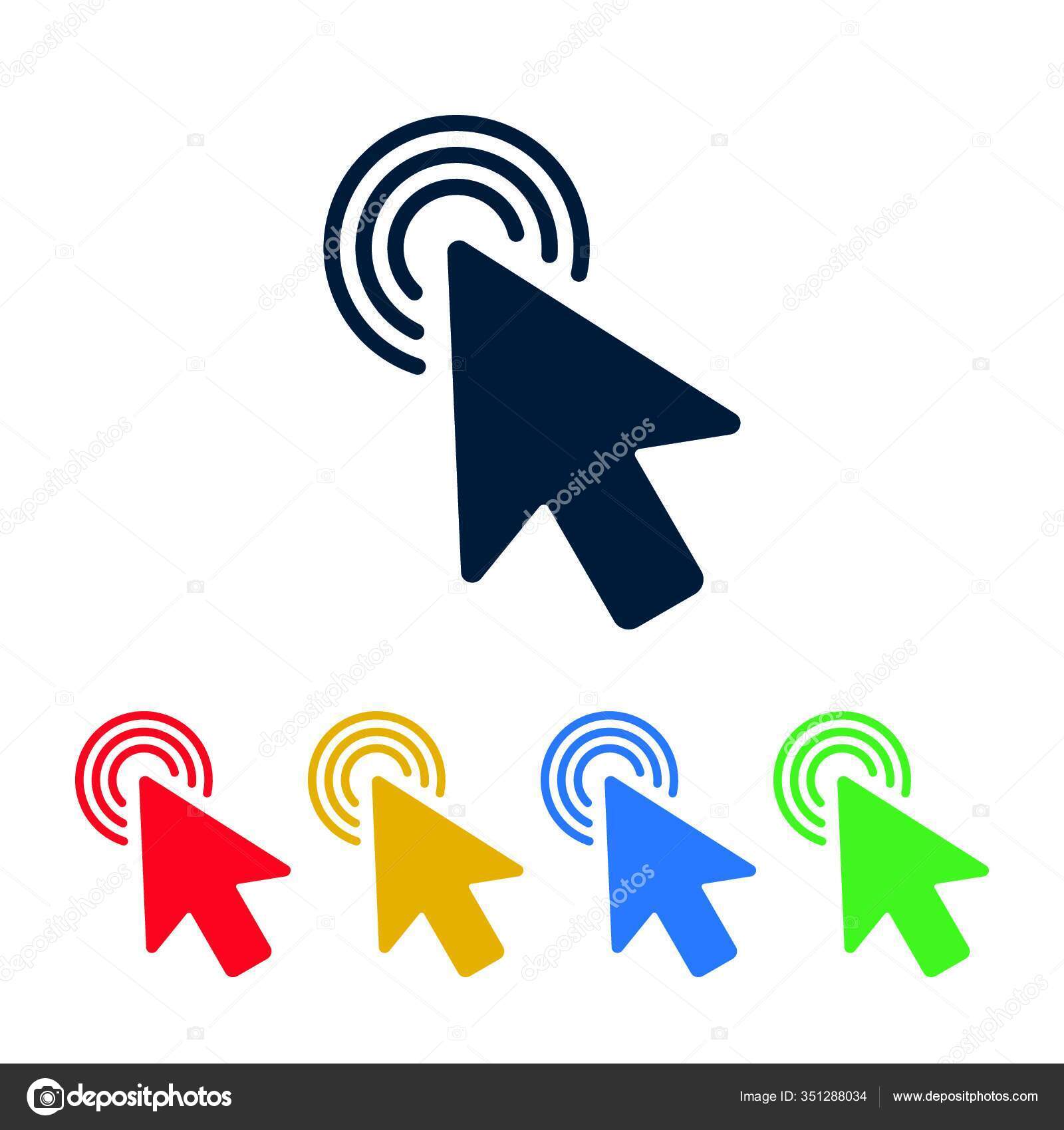Click Icons Cursor White Background Cursor Shaped Touch Symbols Design ...