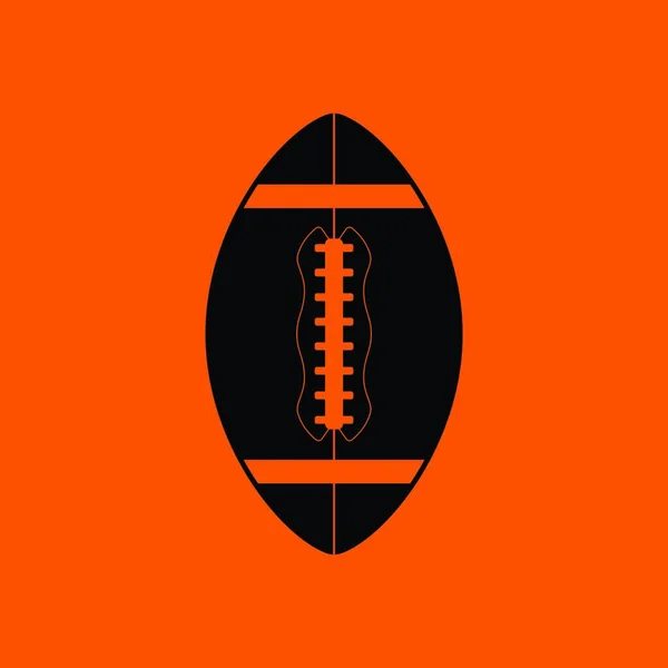 Amerikaans Voetbal Icoon Oranje Achtergrond Met Zwart Vectorillustratie — Stockvector
