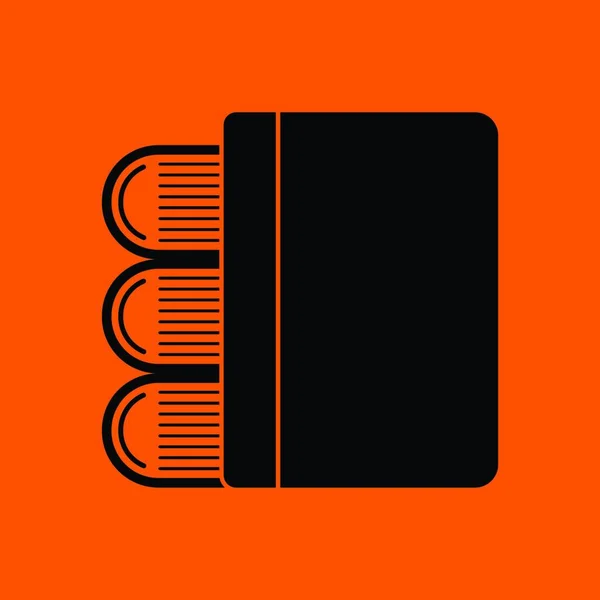 Stack Böcker Ikon Orange Bakgrund Med Svart Vektorillustration — Stock vektor