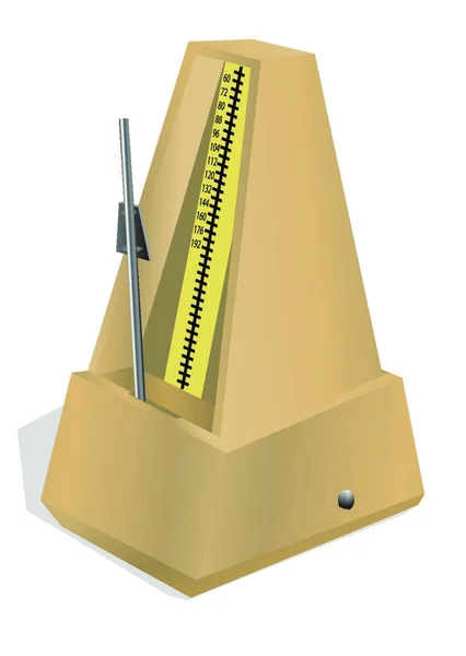 Antieke Metronoom Geïsoleerd Witte Achtergrond — Stockvector