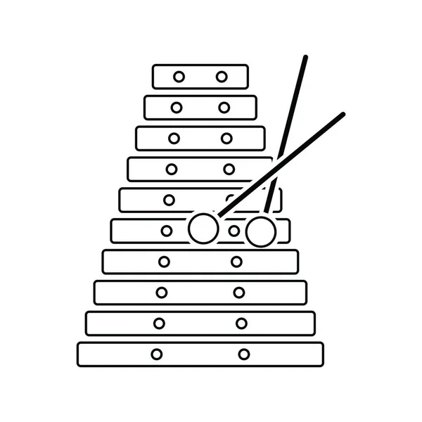 木琴のアイコン 細い線のデザイン ベクトル図 — ストックベクタ