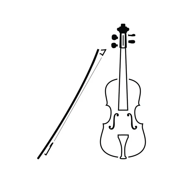 Icona Del Violino Design Sottile Della Linea Illustrazione Vettoriale — Vettoriale Stock