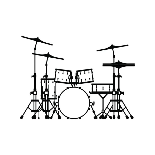 Schlagzeug Ikone Dünne Linie Design Vektorillustration — Stockvektor