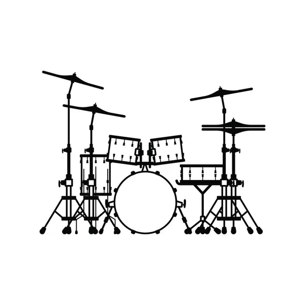 Drum Pictogram Instellen Dunne Lijn Ontwerp Vectorillustratie — Stockvector