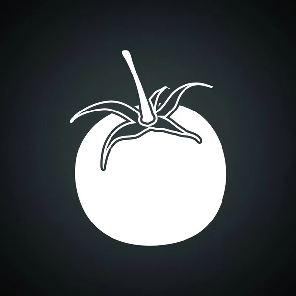 Tomaten Symbol Schwarzer Hintergrund Mit Weiß Vektorillustration — Stockvektor