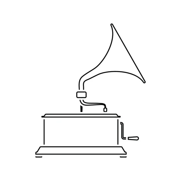Icône Gramophone Conception Ligne Mince Illustration Vectorielle — Image vectorielle