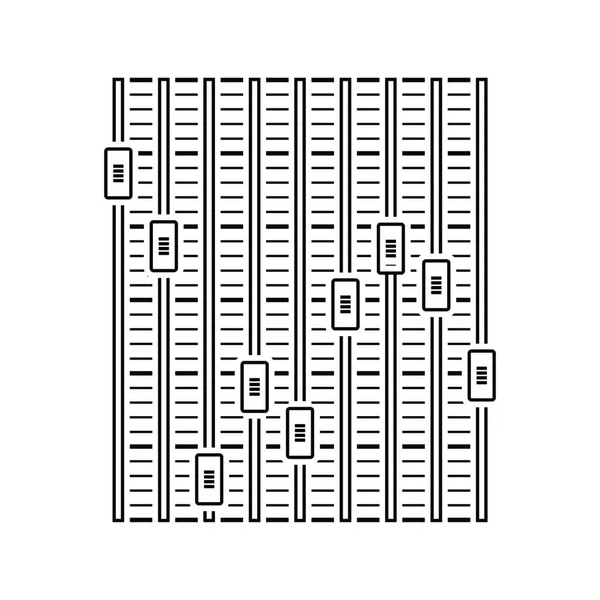 音乐均衡器图标 细线设计 矢量插图 — 图库矢量图片