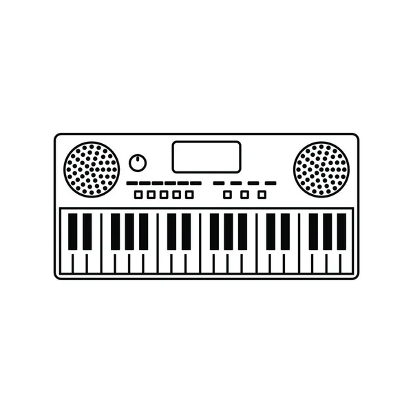 Icono Sintetizador Música Diseño Línea Delgada Ilustración Vectorial — Vector de stock